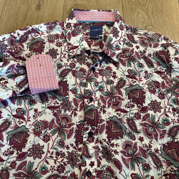 Nick Graham Men's Floral Paisley Long Sleeve Button Shirt Flip‎ Cuff XL - Picture 1 of 9